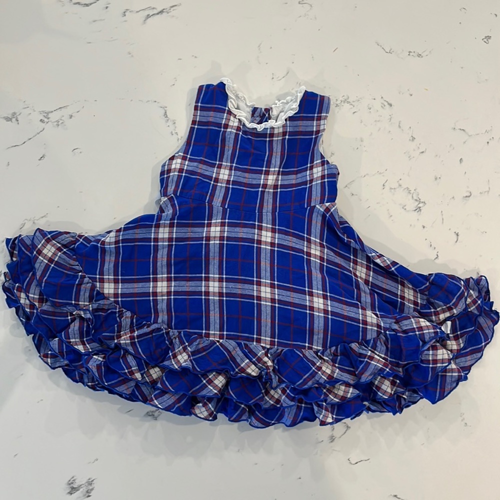 Sweet honey plaid 3T toddler dress blue